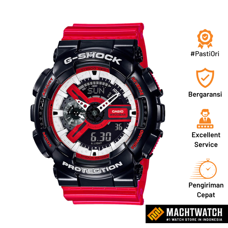 [PESTA HALILINTAR] Jam Tangan Pria Casio G-Shock GA-110RB-1APR GA110RB GA-110RB Black and Red Series