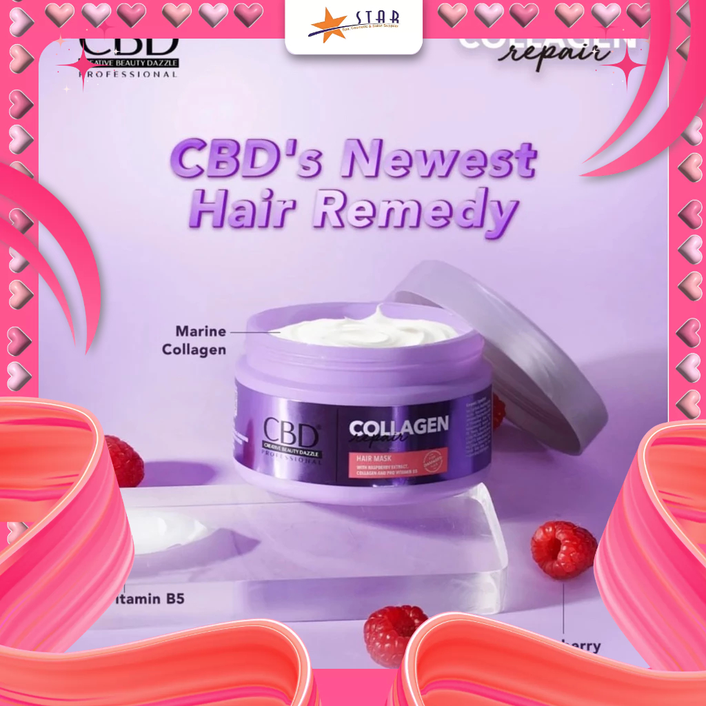 Cbd collagen repair hair mask 250gr(ungu)