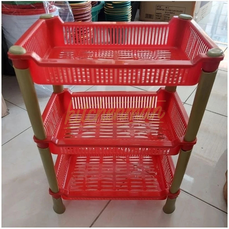 Rak Cabe Bawang Sabun 3 Tingkat Serbaguna Plastik Bambu - KitchenMdn