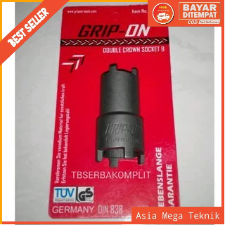 GRIP ON Kunci Sock / Mata Sock Mahkota / Double Crown Socket A YUKIDO DOUBLE CROWN SOCKET / KUNCI MA