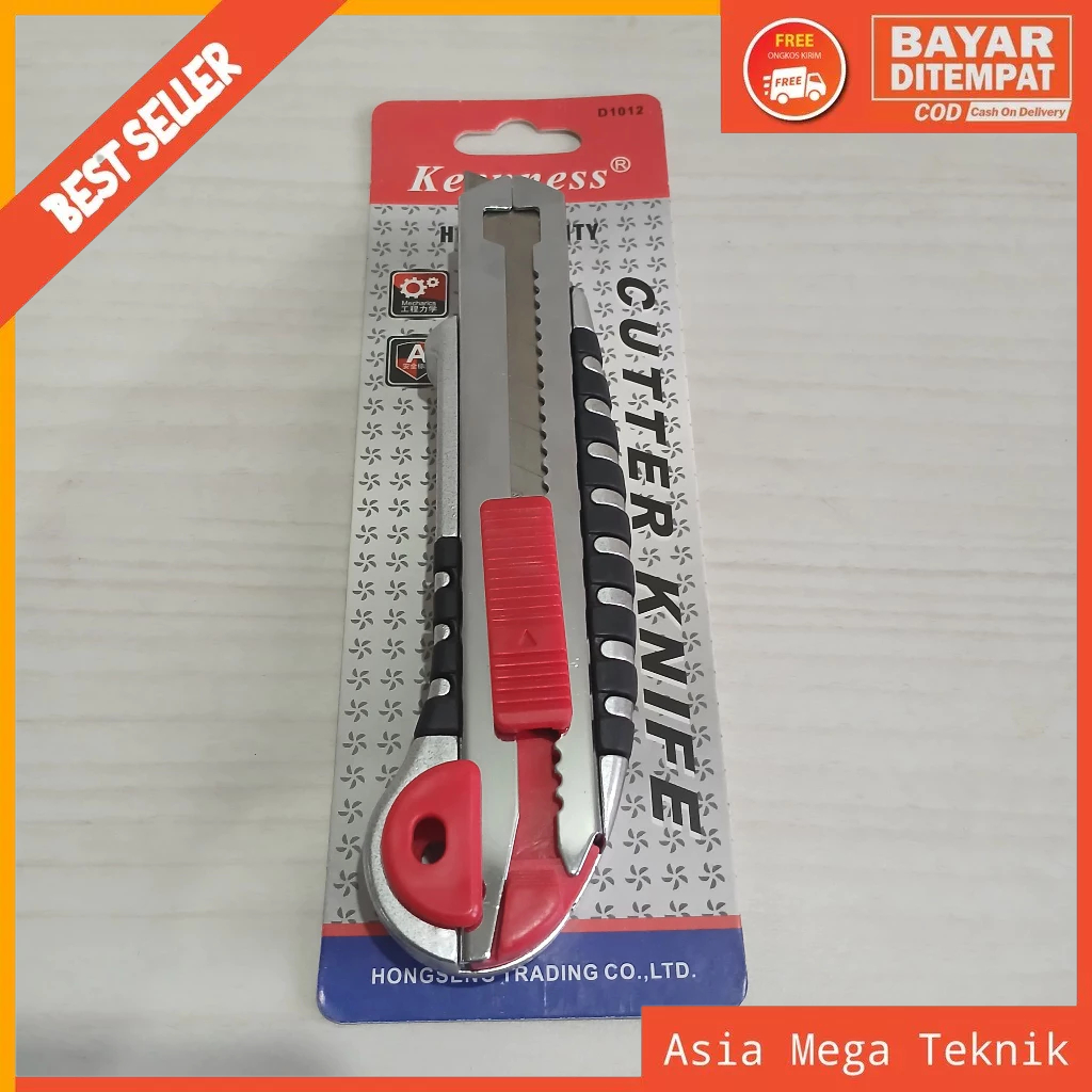 

KEENNESS Cutter Knife Utility Knife Cutter Pisau 18mm Cutter Knife Auto Lock Cutter Besi Stainless &Aluminium