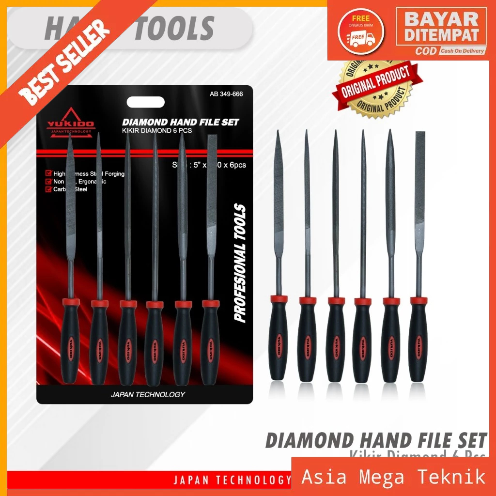 YUKIDO Kikir Mini Set 6pcs Kikir Gorok Kikir Mini Emas Kikir Diamond Murah