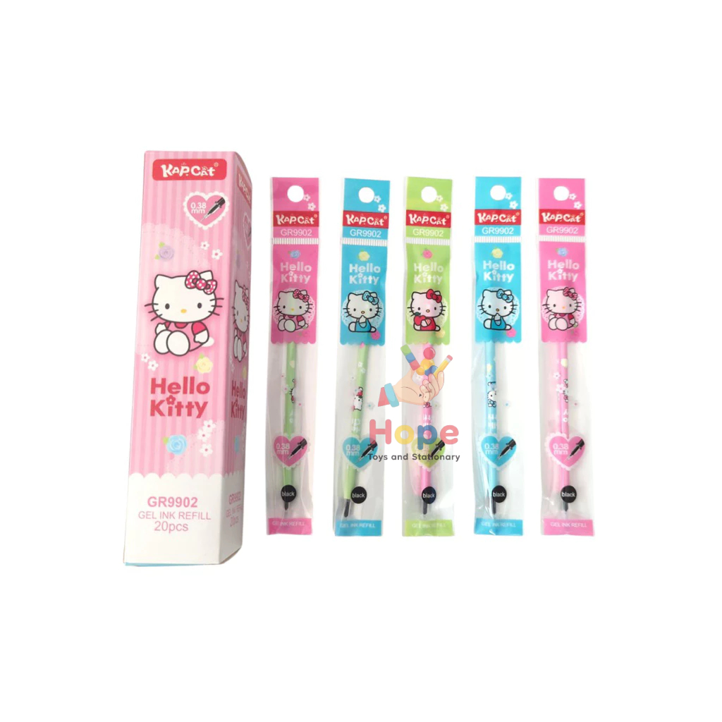 

Refill Pulpen Gel 0.38mm Karakter Doraemon Hello Kitty Spider-Man - Tinta Hitam 20pcs/Box