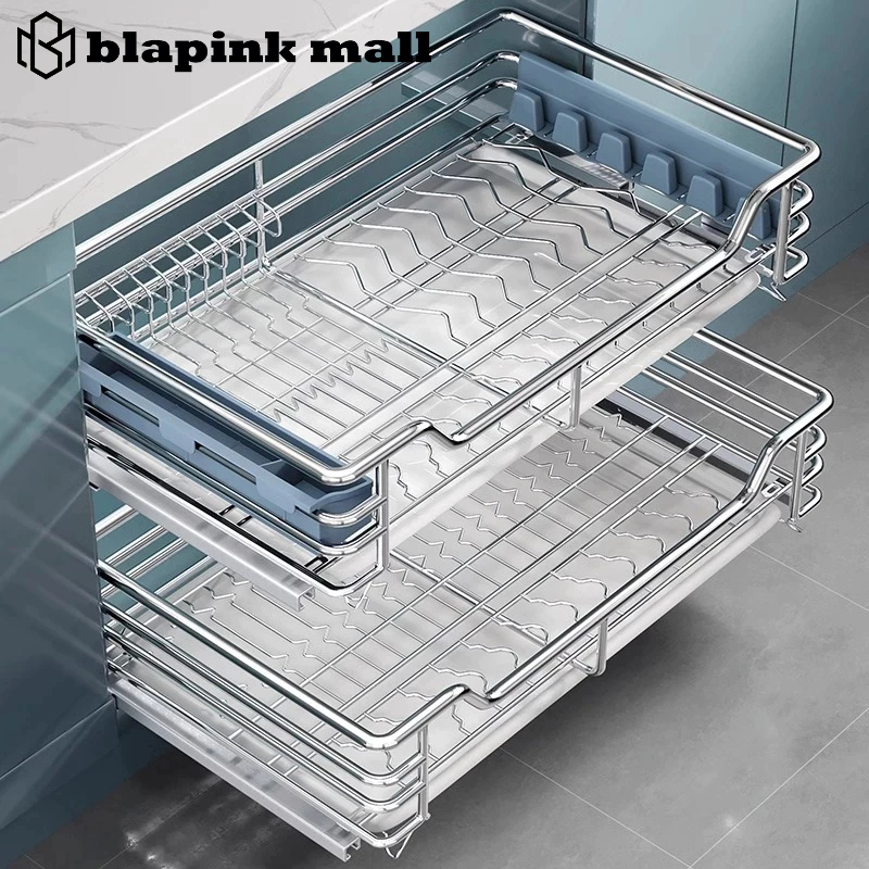Rak piring tarik Rak Piring Perapi Dapur Organizer Rak piring tarik kitchen set atas