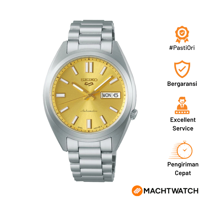 Jam Tangan Pria Seiko 5 Sport SRPL59K1 SNXS Vintage Gold Collection In Gold Cufflinks Stainless Stee