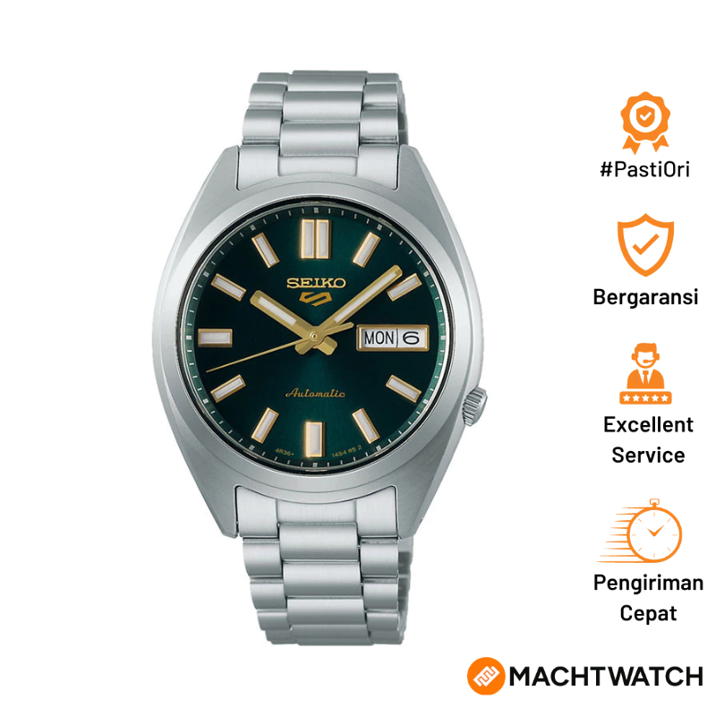 Jam Tangan Pria Seiko 5 Sport SRPL57K1 SNXS Vintage Gold Collection In Green Tie Stainless Steel Str