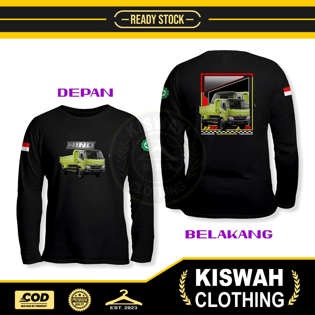 Kaos Tshirt Truk Hino Streetwear DB Lengan Panjang Kaos Distro