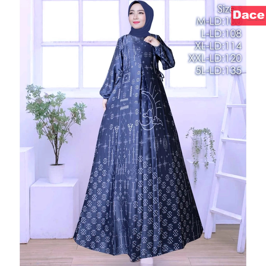 DACE Gamis Silk Motif M sampai Jumbo Ld 120