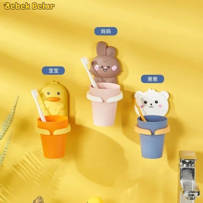 TEMPAT GANTUNG SIKAT GIGI ANAK DAN DEWASA TEMPEL / TEMPAT SIKAT GIGI GANTUNG KARAKTER LUCU / TEMPAT 