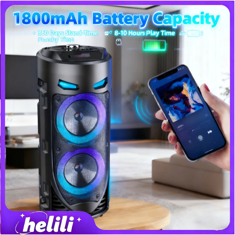 Party Speaker Bluetooth Karaoke Portable 4 inch*2 Super Bass Salon Full Bass Besar ZQS4239S