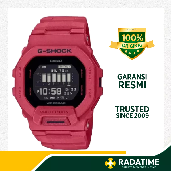 Jam Tangan Pria Casio G-Shock s 100% Original Resin Red GBD-200RD-4DR