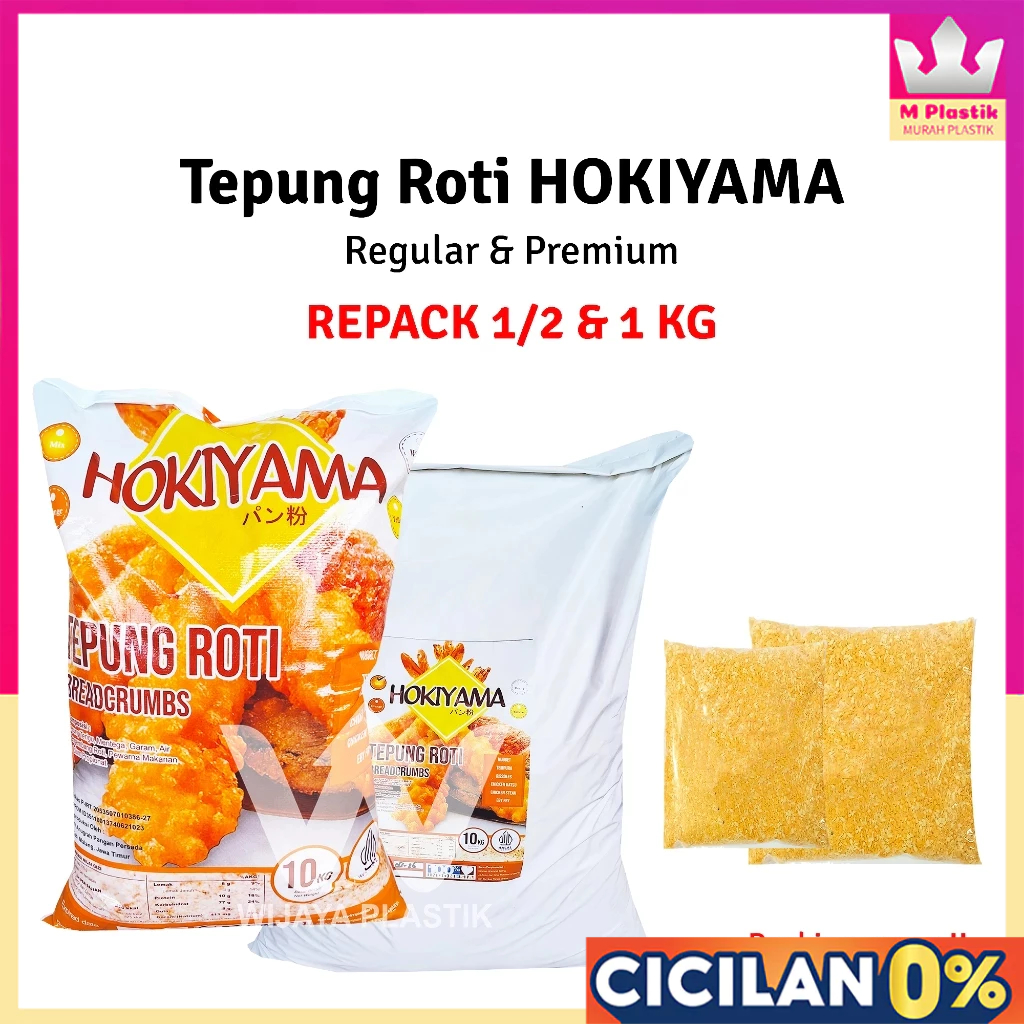 Tepung Roti REPACK [HOKIYAMA] Regular & Premium --- 1/2 1 KG @Pack | 0.5 1 kg panir bread crumbs ora