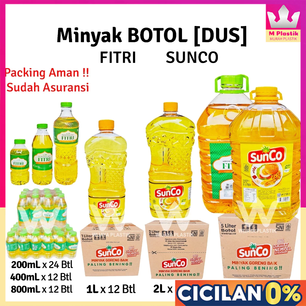 [1 DUS] Minyak BOTOL [SUNCO] 200 400 500 800 mL 1L 2L 5L --- 4 8 12 @DUS | 200ml 400ml 500ml 800ml 1