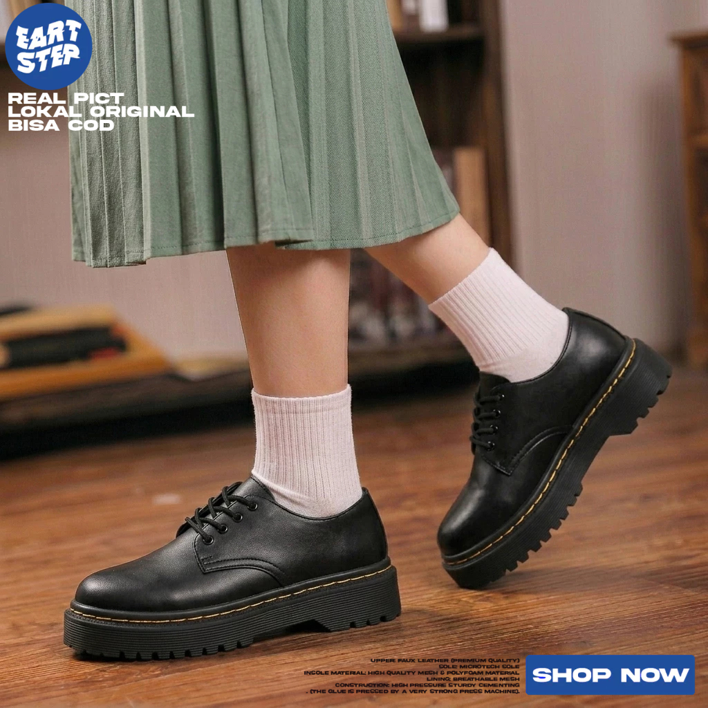 Sepatu Formal Docmart Oxford Wanita Sole Tinggi