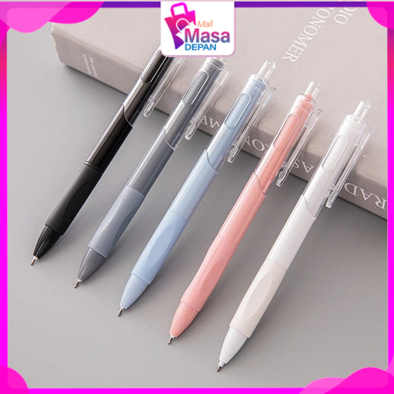 

MMD Pulpen Gel Retractable 0.5mm Pena Cetekan Warna Polos Tinta Hitam Pena Aesthetic Cepat Kering Pen Tinta Gel Mekanik Ujung Lancip Bolpoin Cetek Alat Tulis Kantor Cute Ballpoint School Stationery ATK Murah