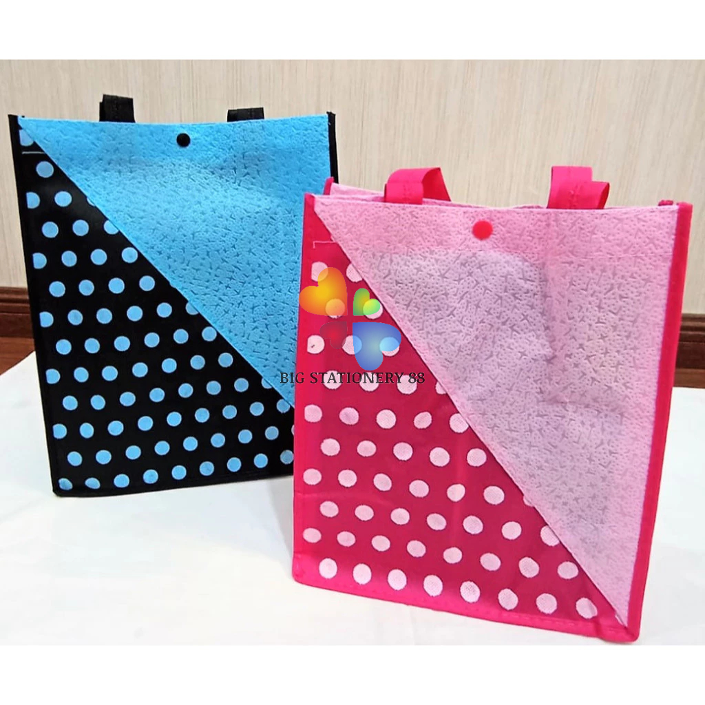 

GOODIE BAG TAS KAIN KANTONG BELANJA TAS SOUVENIR ULTAH /TAS KAIN SEMI PITA POLKADOT