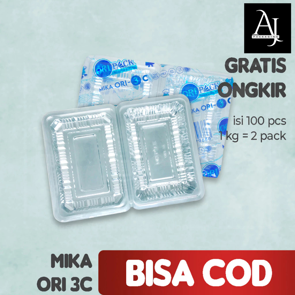 Mika Kue Wadah Nasi Pukis 3C Tempat Makanan Plastik Murah 100pcs