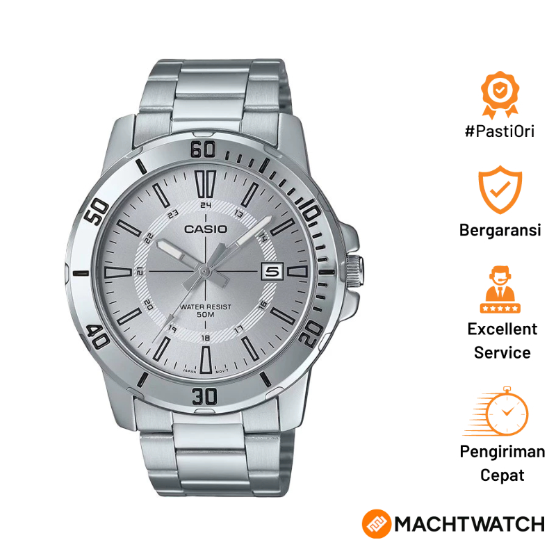 [PESTA HALILINTAR] Jam Tangan Pria Casio General MTP-VD01D-7CVUDF MTPVD01 MTP-VD01D Enticer Silver D