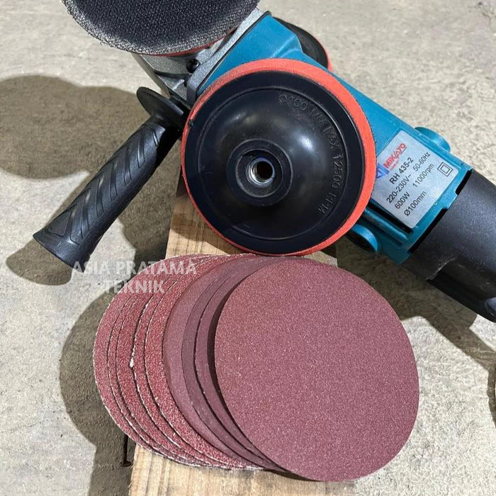 Paket Amplas 10pcs + Tatakan Amplas 4inc Amplas Gerinda Universal Grit Sedang Amplas Kayu/Tembok