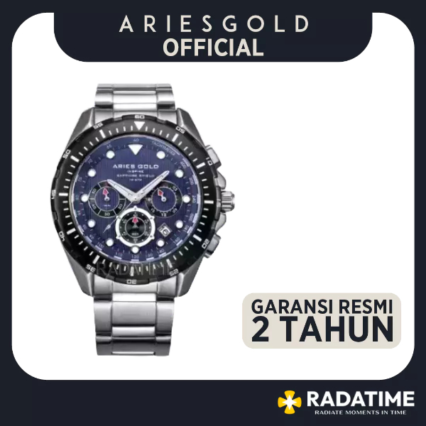 [FREE MUG] Jam Tangan Pria Aries Gold Inspire Pioneer Atlantic 100% Original Solid - G-7002-SBK-BU