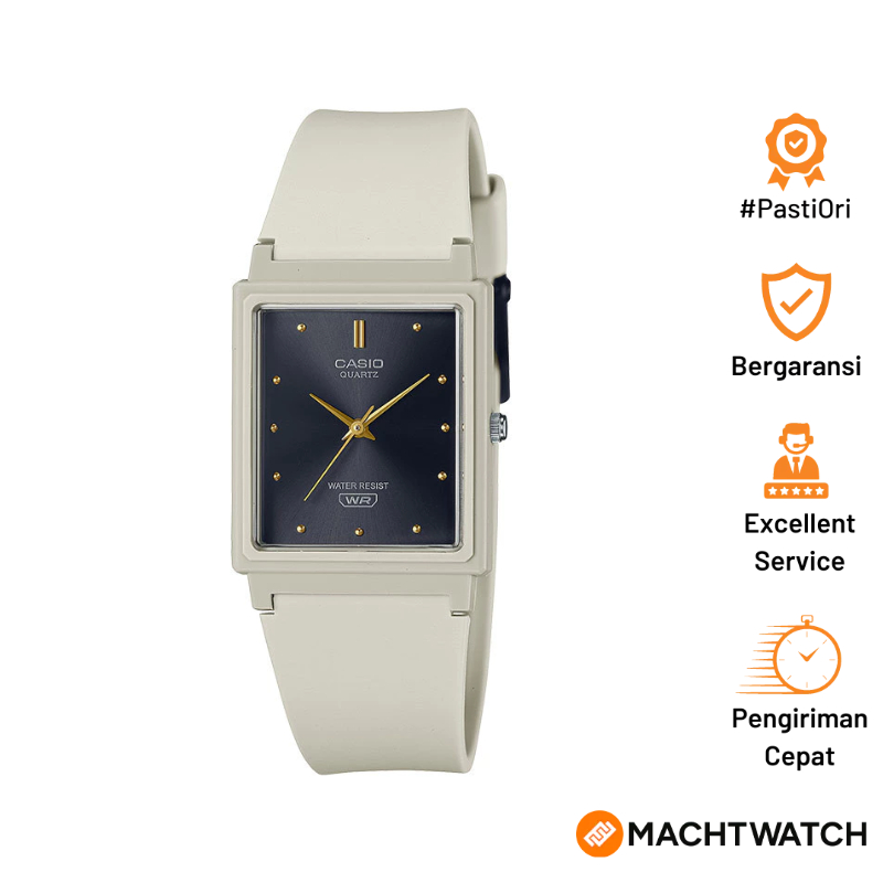 Jam Tangan Unisex Casio General MQ-38UC-8ADF MQ38 MQ-38UC Black Dial Matte Beige Resin Band