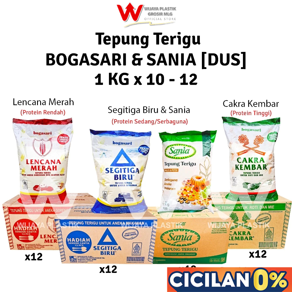 [GROSIR 1 SAK] Aneka Tepung Terigu [CK/SB/LM/P] --- 10 12 25 KG @SAK DUS | BOGASARI SANIA Cakra Kemb