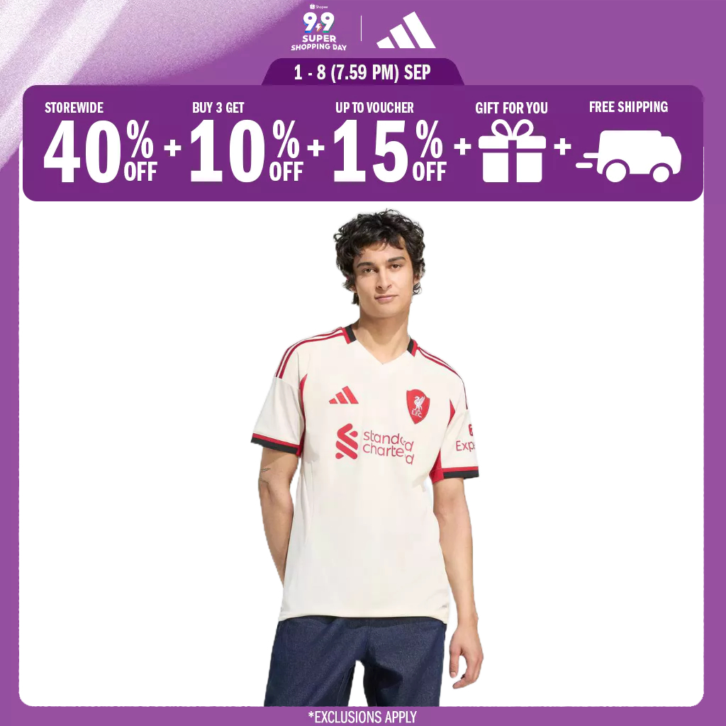 Jersey Bola Liverpool 2025/2026 Away Putih Pria JV6487