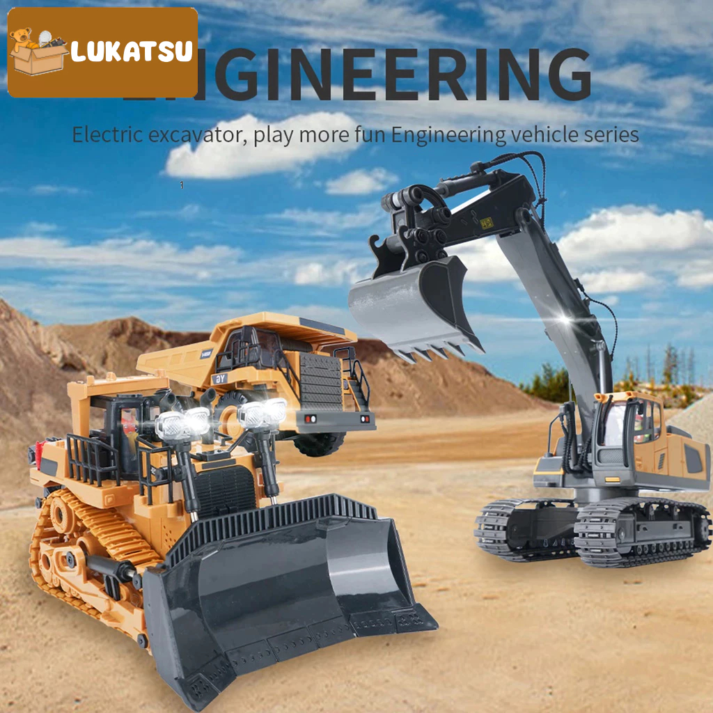 Mainan Bulldozer RC Excavator Beko Mainan RC Mobil Mainan Anak Mainan Excavator Dump Truck Bulldozer