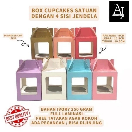 

BOX CUPCAKE SATUAN POLOS LAMINASI DUS CUPCAKE FOODGRADE DENGAN TATAKAN KOTAK