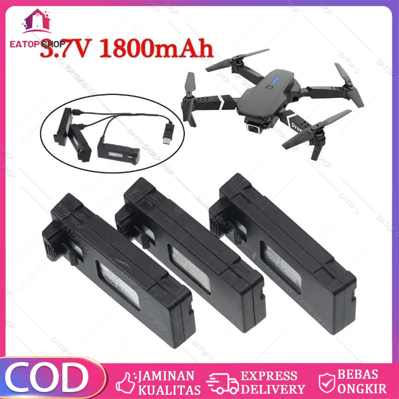5PCS Baterai Drone, Aksesori Drone S1S/E88 PRO/E99 PRO, Baterai Cadangan Drone E88 PRO/E99 PRO
