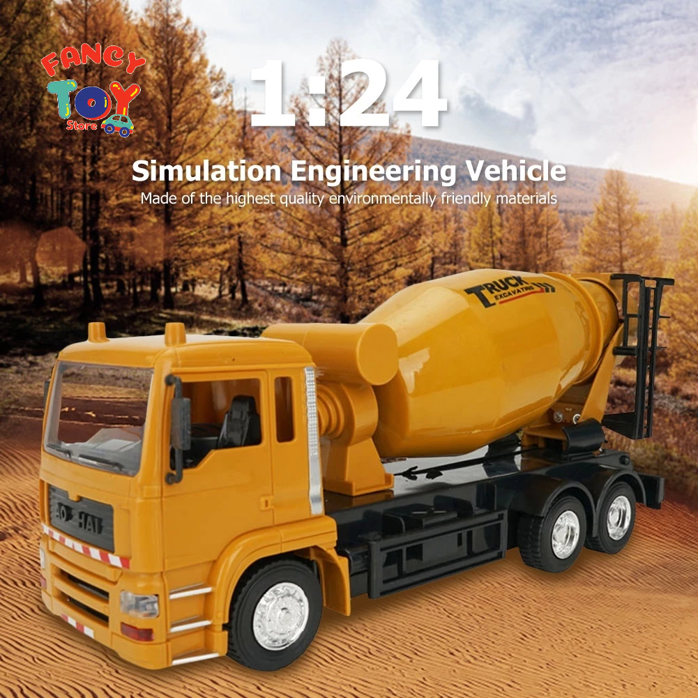 Mainan Mobil Truk Molen Mixer Remote Control RC Truk Semen Mainan Truk Konstruksi 1 : 24