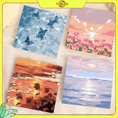 

YUNLEO Paint By Number Kit 20x20cm Diy Painting Kit Diy Digital Painting Canvas Lukisan Bunga