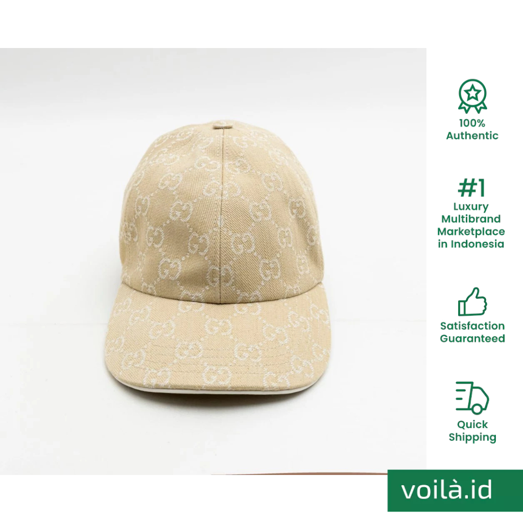 GG Denim Baseball Hat with Horsebit Light Grey/White