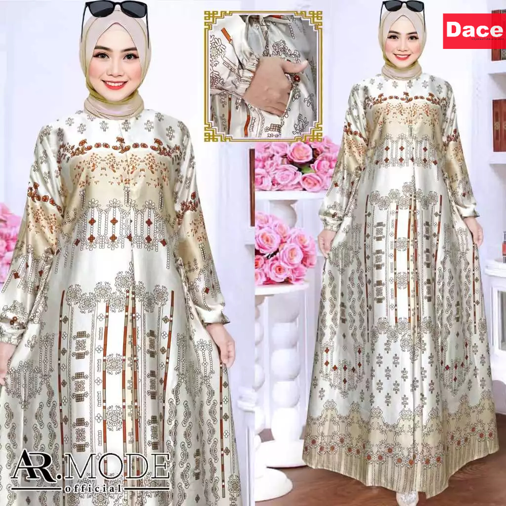 DACE Gamis Silk Terbaru Lebaran Wanita Jumbo ld 140cm