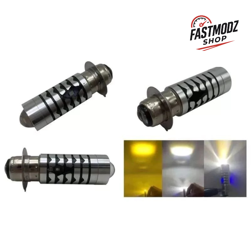 LDX2 - lampu Depan Utama Motor Kaki H6 - Headlamp LED 2 Warna Mode Hi Low Jauh Dekat Untuk Motor Mat