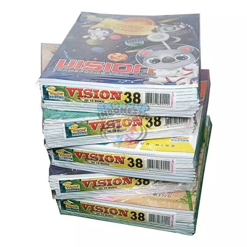 Buku Tulis Vision 38 lembar, buku tulis Vision pack 10, buku sekolah Vision mini size