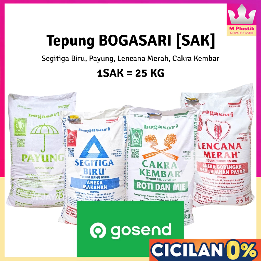 [1 SAK] [INSTANT] Aneka Tepung Terigu [CK/SB/LM/P] --- 10 12 25 KG @SAK DUS | BOGASARI SANIA Cakra K