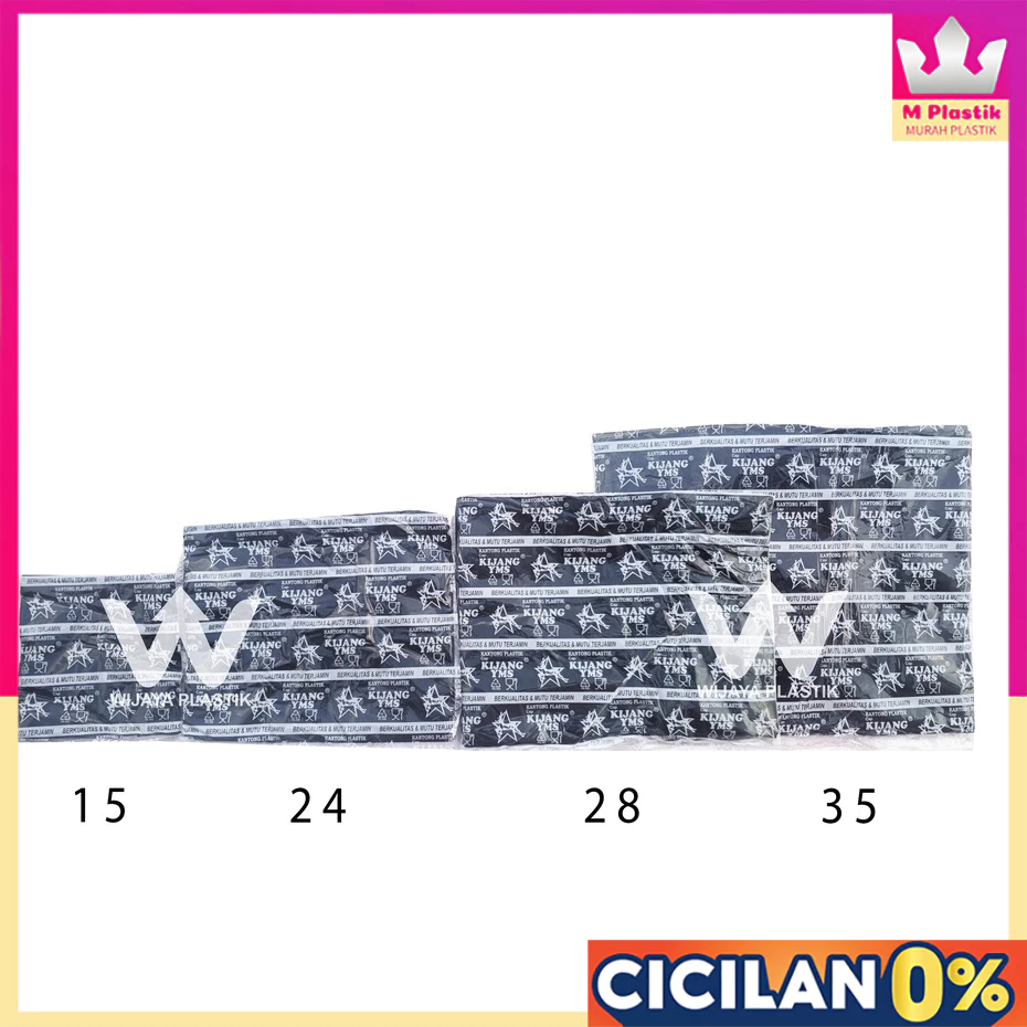 Kresek HD Kijang '40 HITAM 25pcs | 40x65 sablon putih warna polos jumbo tikus @pack