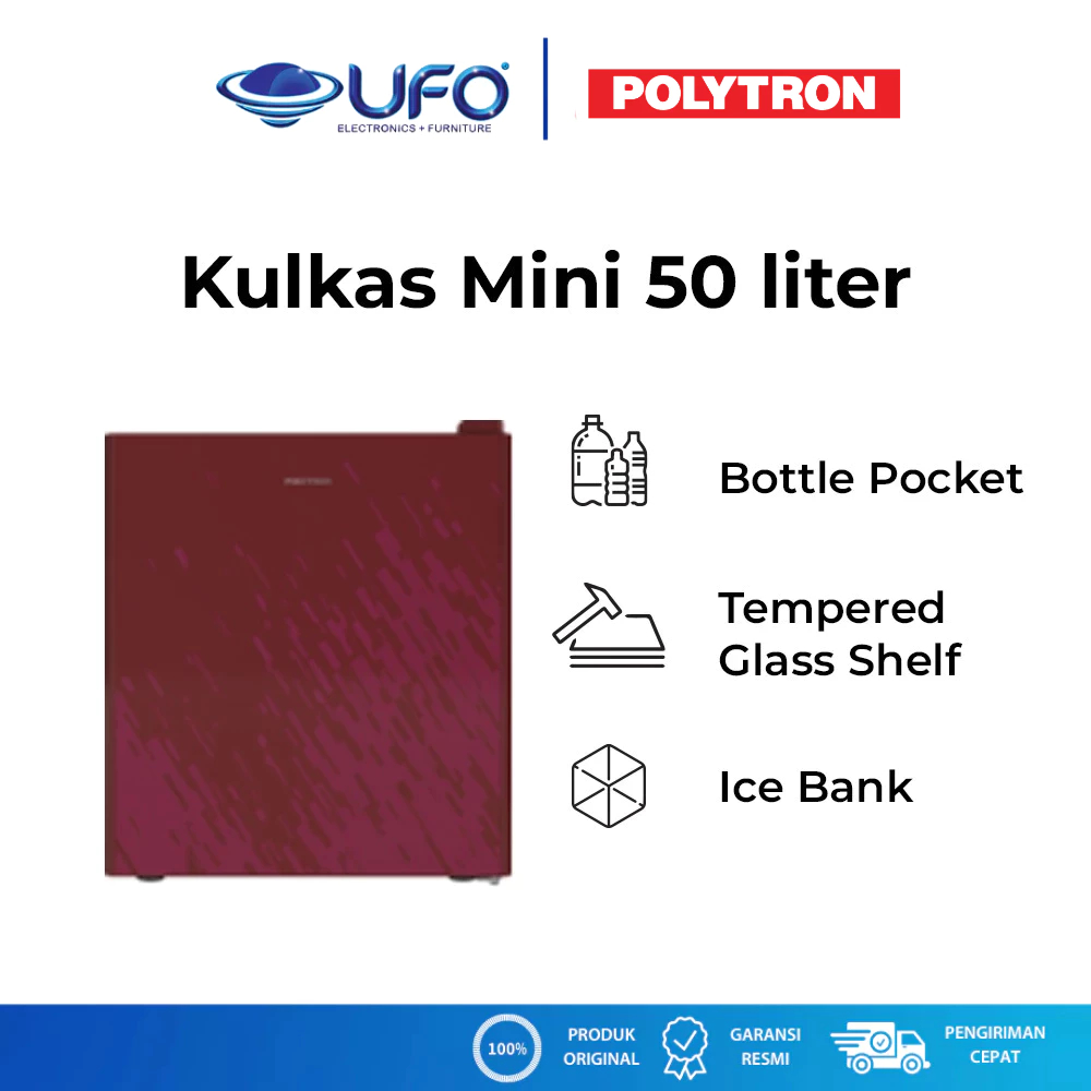 Polytron Kulkas 1 Pintu Minibar 50 Liter PRH51X PRH51R | Lemari Es PRH51