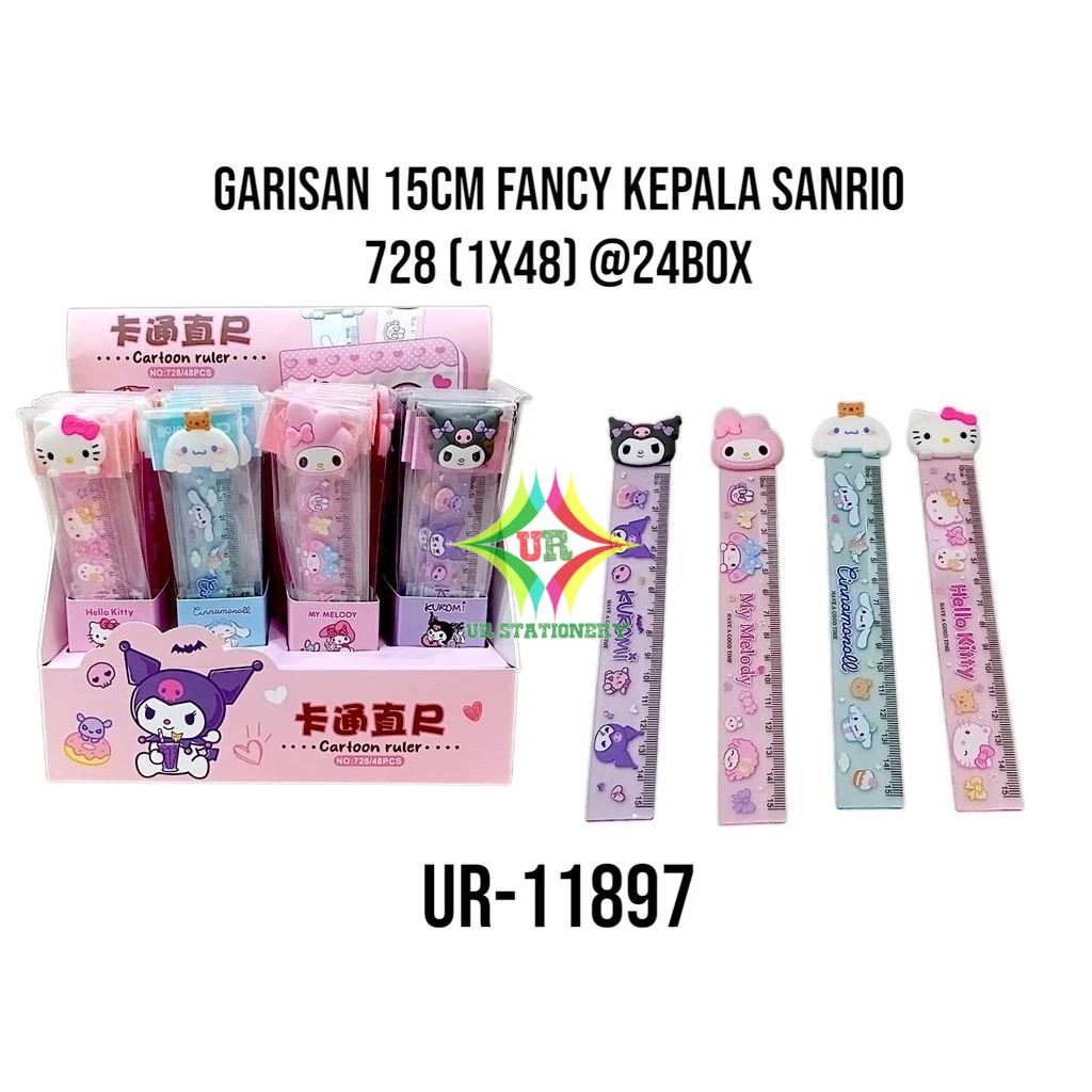 

Garisan 15cm Sanrio kuromi/ Garisan kepala Kuromi sanrio/ Garisan lucu