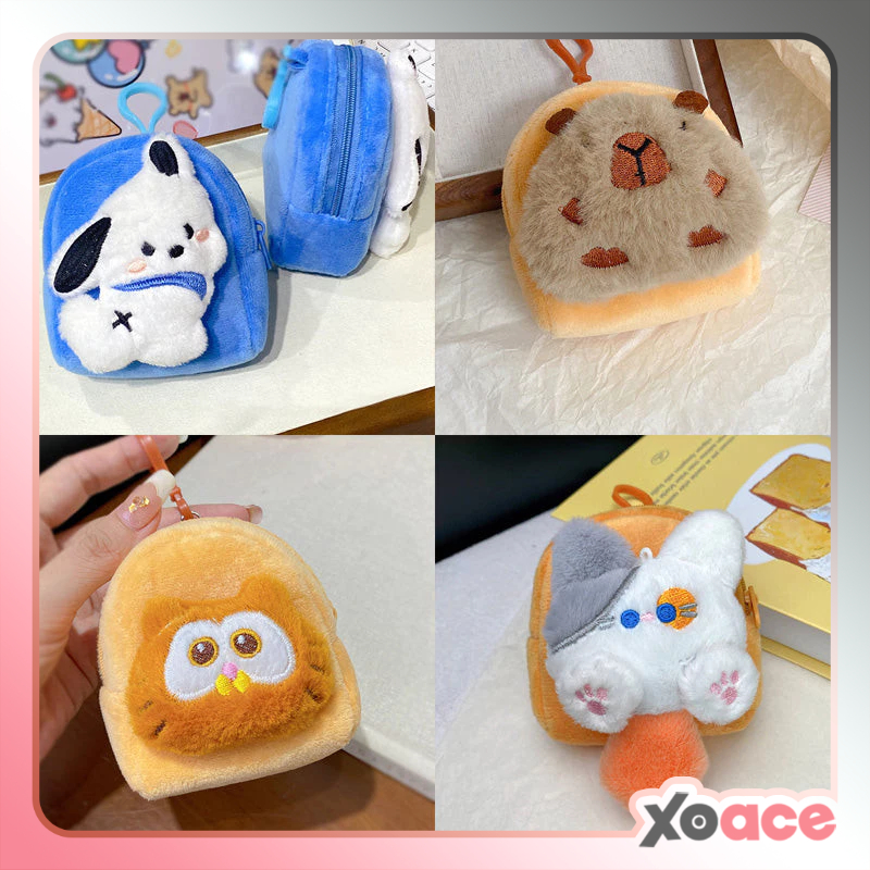 Dompet Boneka Pocha Capybara Kitty Garfield Cat Pouch Tempat Koin Kunci Aksesoris MCE3522