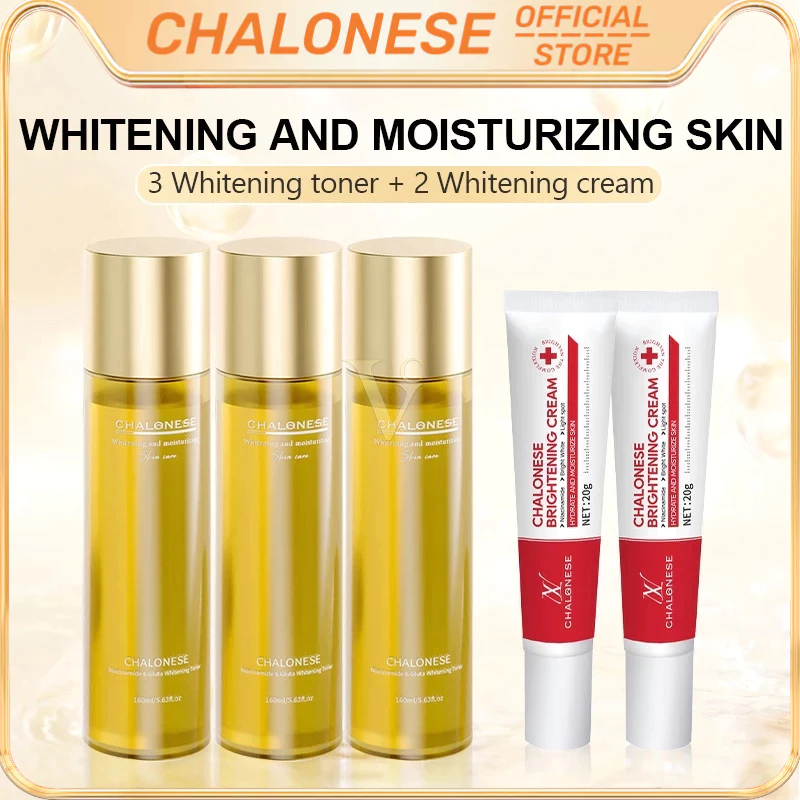 CHALONESE Paket-Whitening Set ( Whitening Toner + Brightening Cream ) NIACINAMIDE & GLUTA WHITENING 