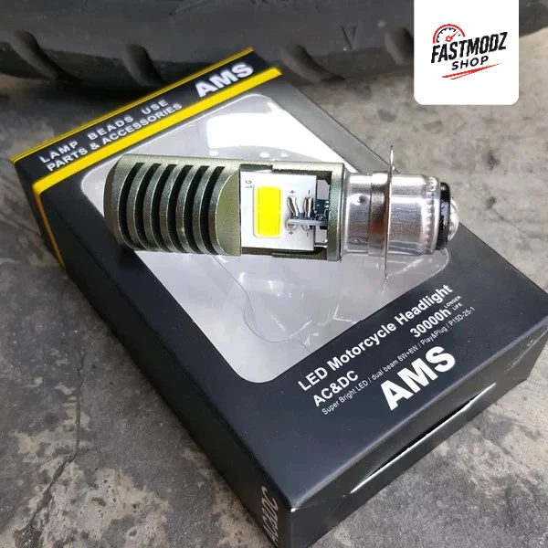 LDM3 - Lampu Sorot Depan LED AMS 2 sisi H6 Motor Sport bebek Matic Beat Vario Vino Scoopy Supra Mio