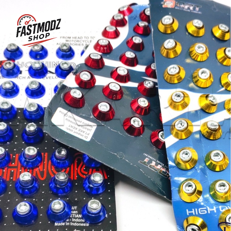 BM01 - Baut L Ring Monel Body Motor Monel Payung Warna Variasi Ukuran L 10 Spakbor Knalpot Beat Mio 