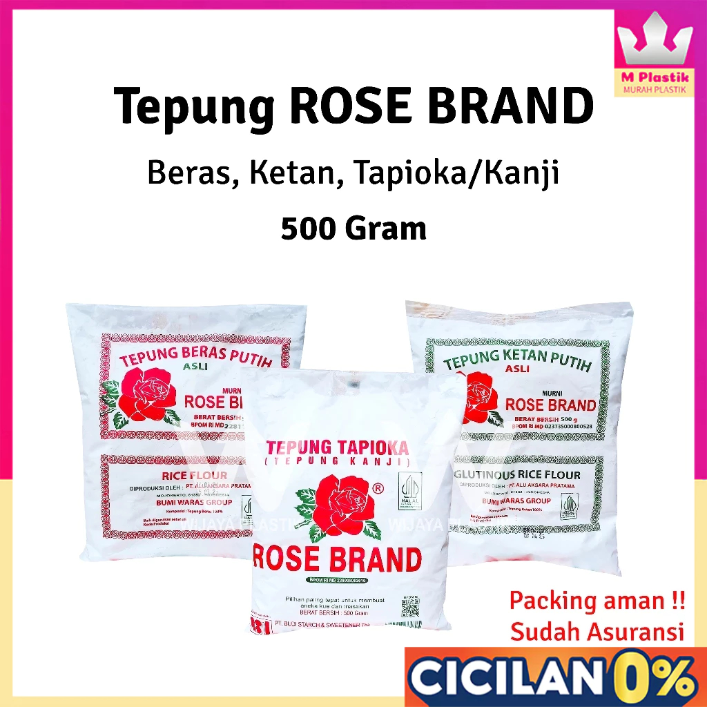 Tepung ROSE BRAND (Ketan,Beras,Tapioka,Loss) --- 200 500 1000gr 1KG @Pack | 200 gr 1 KG  rosebrand s
