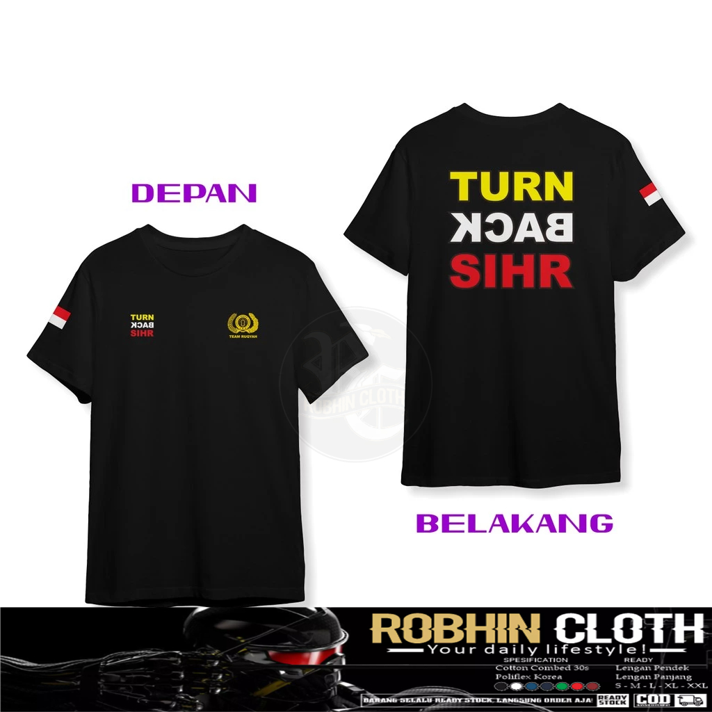 Kaos Baju JRA Jam'iyyah Ruqyah Aswaja Turn Back Sihr DB Kaos Distro