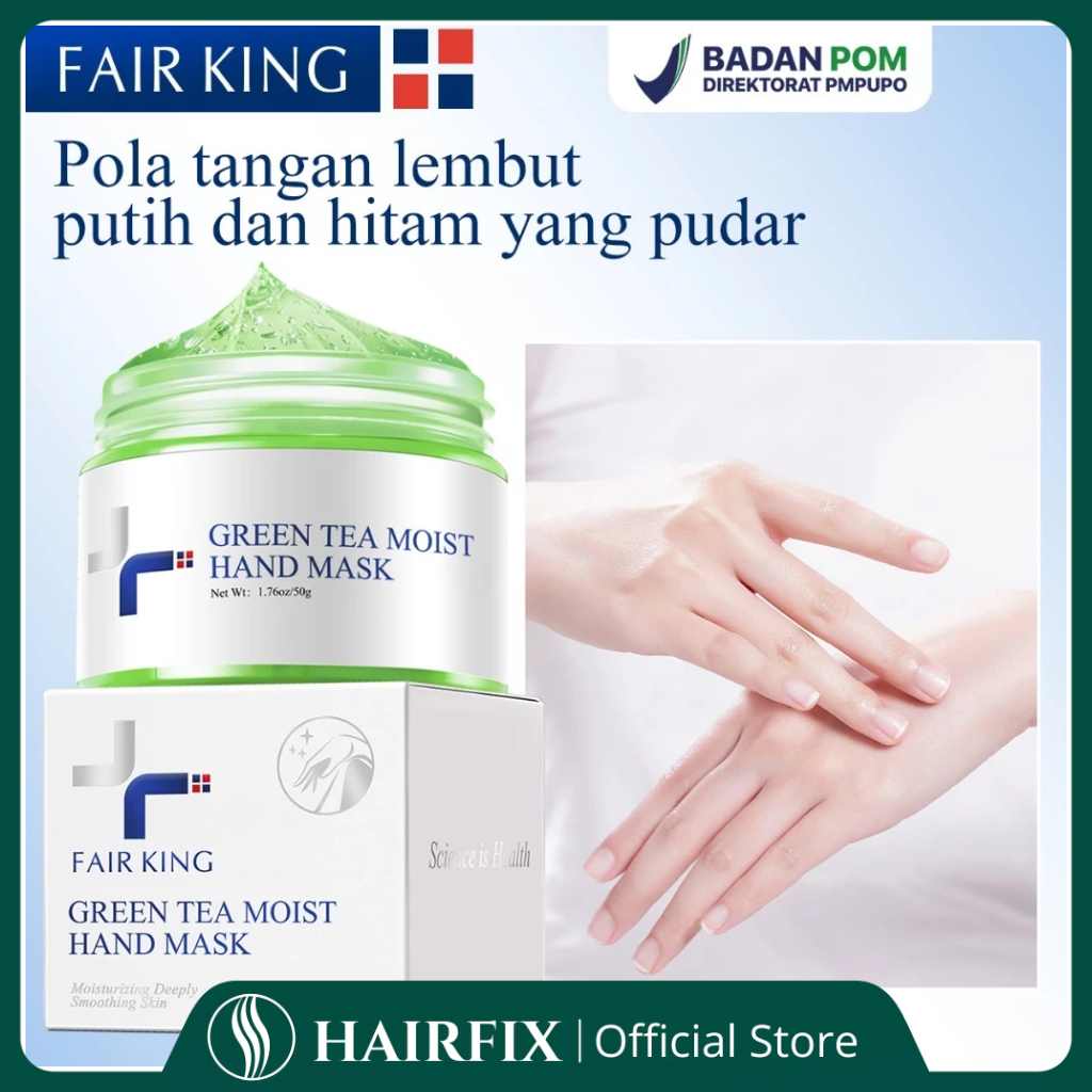 FAIR KING Green Tea Moisturizing Hand Wax 50g | Masker Tangan Green Tea Hand Repair Exfoliating Hand