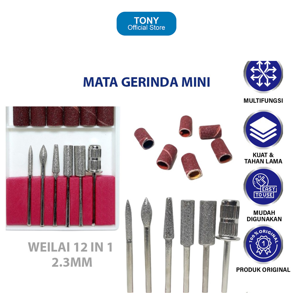 Weilai  Mata bor asah batu ukir mini sparepart mesin gerinda mini 1 set 2.3mm MINI 1 SET