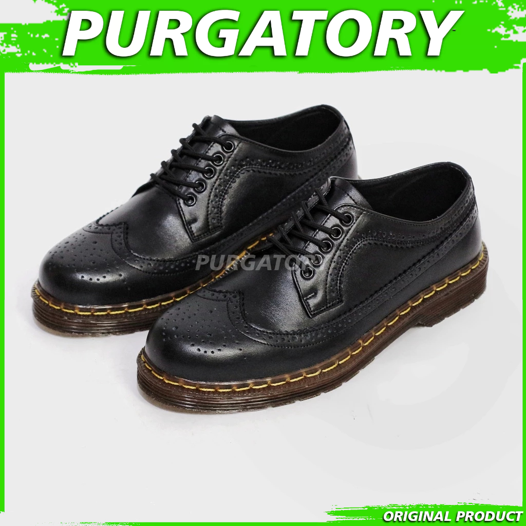 PURGATORY Seva - Sepatu Pria Wingtip Docmart Kulit Asli
