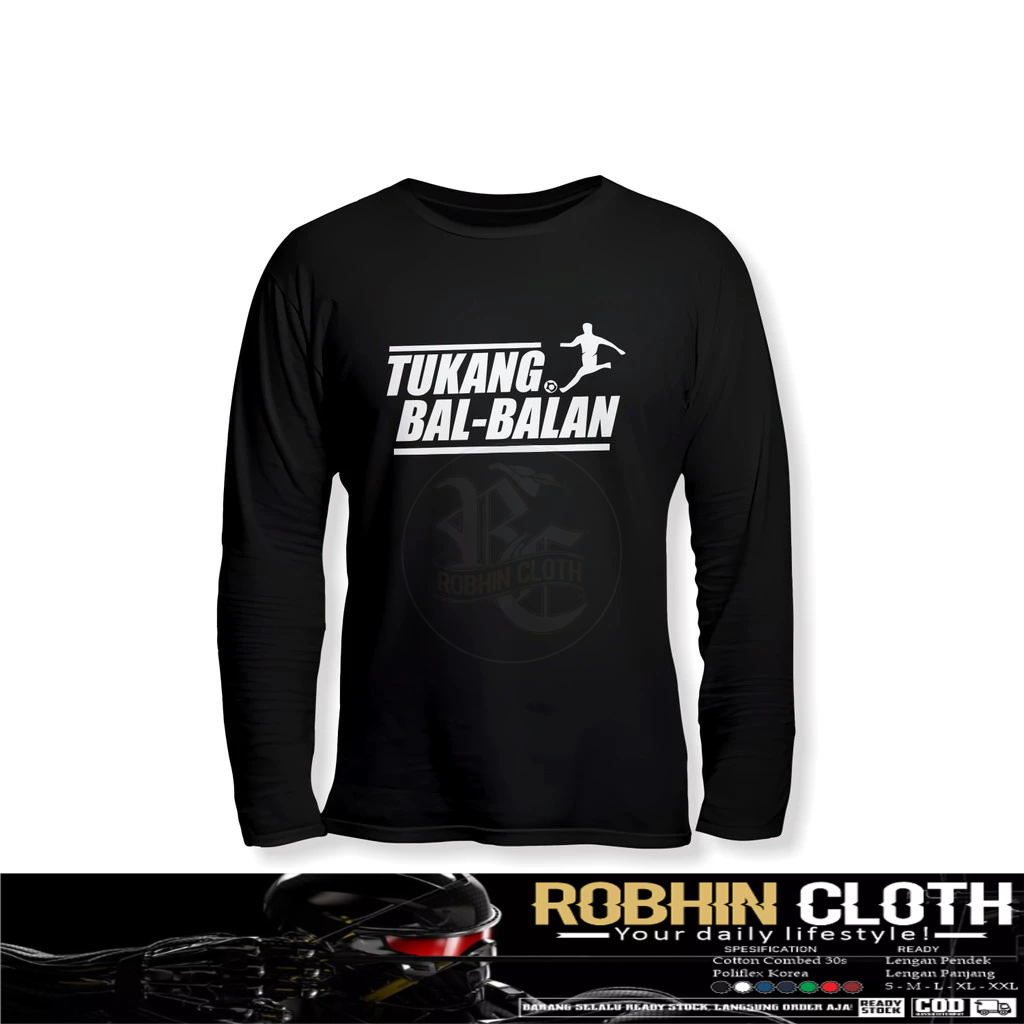 Kaos Baju Tukang Bal-Balan Lengan Panjang Kaos Distro